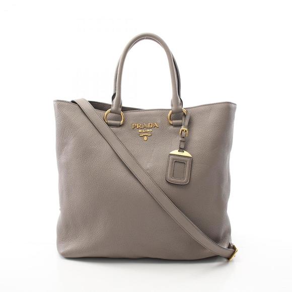 PRADA Cream Leather Tote Bag - Picture 1 of 8
